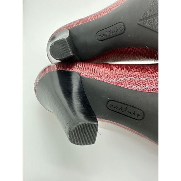 Nurture Copper Marjorie Reptile Print Pumps Heels Size 11M Burgundy Red Wine NEW - Picture 8 of 10